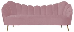 Casa Padrino sofá de terciopelo de lujo rosa / oro 230 x 94 x A. 90 cm - Sofá de salón con tela de terciopelo fino - Muebles de salón - Muebles de lujo - Interiores de salón - Interiores de lujo