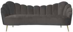 Casa Padrino sofá de terciopelo de lujo gris / oro 230 x 94 x A. 90 cm - Sofá de salón con tela de terciopelo fino - Muebles de salón - Muebles de lujo - Interiores de salón - Interiores de lujo