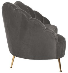 Casa Padrino sofá de terciopelo de lujo gris / oro 230 x 94 x A. 90 cm - Sofá de salón con tela de terciopelo fino - Muebles de salón - Muebles de lujo - Interiores de salón - Interiores de lujo