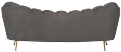 Casa Padrino sofá de terciopelo de lujo gris / oro 230 x 94 x A. 90 cm - Sofá de salón con tela de terciopelo fino - Muebles de salón - Muebles de lujo - Interiores de salón - Interiores de lujo