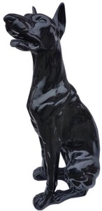 XXL Luxus Designer Garten Terrassen Wohnzimmer Deko Skulptur Figur Hund Dobermann XXL Luxury Designer Garden Terrace Living Room Decorative Sculpture Figure Dog Doberman