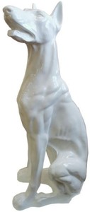 XXL Luxus Designer Garten Terrassen Wohnzimmer Deko Skulptur Figur Hund Dobermann XXL Luxury Designer Garden Terrace Living Room Decorative Sculpture Figure Dog Doberman