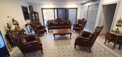 Luxus Barock Wohnzimmer Leder Echtleder Sofa Dunkelbraun Braun Luxury Baroque Living Room Leather Genuine Leather Sofa Dark Brown Brown