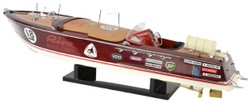 Casa Padrino luxury speedboat with solid wood stand 87 cm - Handmade decorative boat - Wooden boat - Model boat - Racing boat