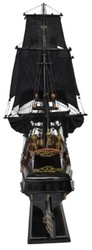 Casa Padrino luxury pirate ship Black Pearl black / brown 87 x 27 x H. 73 cm - Handmade decorative ship - Wooden ship - Sailing ship - Warship - Model ship - Living room decoration