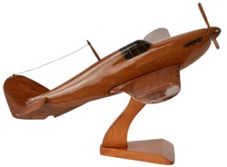 Casa Padrino avión de combate decorativo de lujo Hawker Hurricane marrón / negro 44 x 35 x A. 20 cm - Avión de madera con soporte - Avión de hélice - Modelo de avión - Decoración de escritorio
