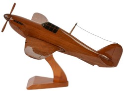 Casa Padrino avión de combate decorativo de lujo Hawker Hurricane marrón / negro 44 x 35 x A. 20 cm - Avión de madera con soporte - Avión de hélice - Modelo de avión - Decoración de escritorio
