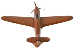Casa Padrino avión de combate decorativo de lujo Hawker Hurricane marrón / negro 44 x 35 x A. 20 cm - Avión de madera con soporte - Avión de hélice - Modelo de avión - Decoración de escritorio