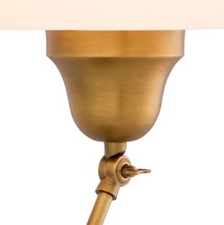 Casa Padrino lampe de table de luxe laiton antique / noir / blanc Ø 42 x H. 55 cm - Lampe de bureau orientable avec abat-jour rond en verre - Luminaire de luxe - Mobilier de luxe - Intérieur de luxe