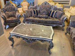 Casa Padrino luxury baroque armchair multicolored / silver / black / gold - Magnificent living room armchair with rhinestones - Baroque style living room furniture - Luxury furniture baroque style