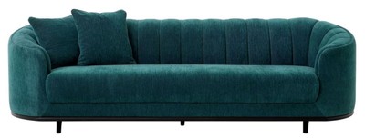 Casa Padrino Luxus Sofa Grün / Schwarz 240 x 96 x H. 74,5 cm - Wohnzimmer Sofa mit 2 Kissen - Wohnzimmer Möbel - Luxus Möbel - Wohnzimmer Einrichtung - Luxus Einrichtung - Luxus Qualität