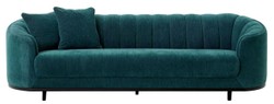 Casa Padrino luxury sofa green / black 240 x 96 x H. 74.5 cm - Living room sofa with 2 pillows - Living room furniture - Luxury furniture - Living room furnishings - Luxury furnishings