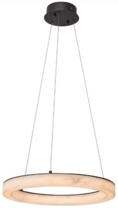 Casa Padrino lampadario a LED di lusso alabastro / bronzo Ø 60 x A. 5,5 cm - Lampadario rotondo da soggiorno con paralume in alabastro - Mobili di lusso - Interni di lusso - Luci LED di lusso