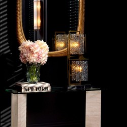 Casa Padrino lampada da tavolo di lusso ottone antico / nero 32,5 x 15 x A. 72 cm - Elegante lampada da scrivania con base in marmo e paralumi in vetro - Illuminazione di lusso - Mobili di lusso