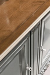 Casa Padrino buffet baroque de luxe gris / marron / crème - Armoire fait main en bois massif avec 2 portes - Meuble de luxe de style baroque - Meuble baroque - Qualité de luxe - Fabriqué en Italie