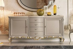 Casa Padrino luxury baroque sideboard gray / brown / cream / gold - Handmade solid wood cabinet - Baroque furniture - Luxury furniture in baroque style - Luxury quality - Made in Italy