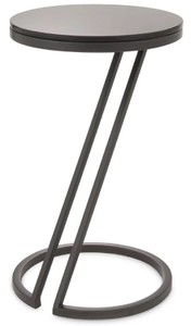 Luxus Edelstahl Beistelltisch mit Glasplatte Rotguss Grau Luxury Stainless Steel Side Table with Glass Top Gunmetal Gray