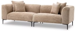 Casa Padrino luxury sofa sand / black 252 x 99 x H. 75 cm - living room sofa with 4 pillows - Living room furniture - Living room furnishings - Luxury furniture - Luxury furnishings
