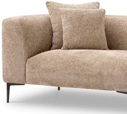 Casa Padrino luxury sofa sand / black 252 x 99 x H. 75 cm - living room sofa with 4 pillows - Living room furniture - Living room furnishings - Luxury furniture - Luxury furnishings
