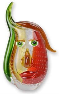 Casa Padrino designer vase face multicolored 19 x 9.9 x H. 30.5 cm - Decorative glass vase - Abstract flower vase - Decorative accessories - Abstract decorative vases