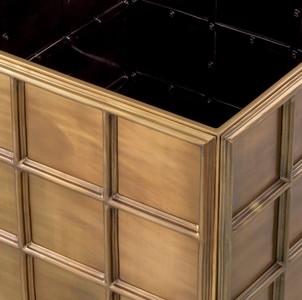 Casa Padrino Luxus Blumentopf Vintage Messing 67,5 x 67,5 x H. 61 cm - Quadratischer Edelstahl Pflanzentopf - Wohnzimmer Deko - Büro Deko - Deko Accessoires - Luxus Deko - Luxus Qualität