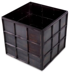 Casa Padrino luxury flower pot antique bronze 79 x 79 x H. 71.5 cm - Square stainless steel plant pot - Living room decoration - Office decoration - Decorative accessories - Luxury decoration