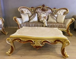 Casa Padrino sofá barroco de lujo crema / plata / marrón / oro / marrón - Magnífico sofá de salón - Muebles de salón de estilo barroco - Muebles de lujo en estilo barroco - Muebles barrocos