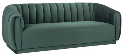 Casa Padrino Luxus Samt Sofa Grün 230 x 95 x H. 84 cm - Wohnzimmer Sofa - Wohnzimmer Möbel - Luxus Möbel - Wohnzimmer Einrichtung - Luxus Einrichtung - Luxus Qualität