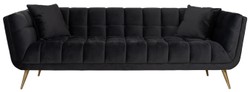Casa Padrino luxury velvet sofa anthracite / gold 230 x 91 x H. 75 cm - Living room sofa - Living room furniture - Luxury furniture - Living room furnishings - Luxury furnishings - Furniture luxury