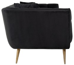 Casa Padrino luxury velvet sofa anthracite / gold 230 x 91 x H. 75 cm - Living room sofa - Living room furniture - Luxury furniture - Living room furnishings - Luxury furnishings - Furniture luxury