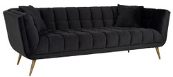 Casa Padrino luxury velvet sofa anthracite / gold 230 x 91 x H. 75 cm - Living room sofa - Living room furniture - Luxury furniture - Living room furnishings - Luxury furnishings - Furniture luxury
