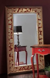 Specchio Barocco di Lusso Oro / Rosso - Specchio da Parete Rettangolare in Stile Barocco Italiano - Mobili Barocchi - Mobili in Stile Barocco di Lusso - Qualità di Lusso - Fatto in Italia