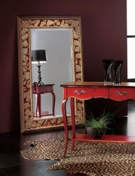 Specchio Barocco di Lusso Oro / Rosso - Specchio da Parete Rettangolare in Stile Barocco Italiano - Mobili Barocchi - Mobili in Stile Barocco di Lusso - Qualità di Lusso - Fatto in Italia