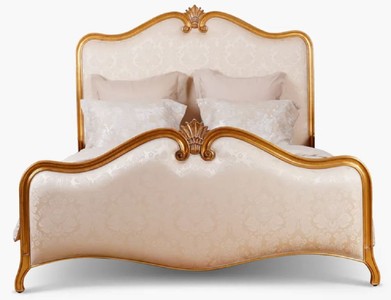Luxus Barock Massivholz Bett Doppelbett Gold Creme Muster Antik Gold Luxury Baroque Solid Wood Bed Double Bed Gold Cream Pattern Antique Gold