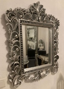 Prunkvoller Barock Spiegel Wandspiegel Silber Magnificent Baroque Mirror Wall Mirror Silver