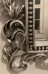 Casa Padrino espejo barroco plata - Magnífico espejo de pared con decoraciones elegantes - Espejo de guardarropa barroco - Espejo de pared de estilo barroco - Muebles barrocos - Noble y Magnífico