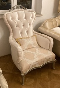 Casa Padrino fauteuil baroque de luxe rose / argent - Magnifique fauteuil de salon avec strass - Meuble de salon de luxe style baroque - Meuble baroque - Ameublement baroque - Noble & Magnifique