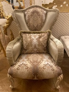 Casa Padrino fauteuil baroque de luxe vert / multicolore / crème / marron - Magnifique fauteuil de salon avec motif élégant - Meuble de salon de luxe style baroque - Meuble baroque