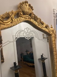 Casa Padrino baroque mirror console with marble top gold / cream - Magnificent baroque console with mirror - Wardrobe furniture baroque style - Baroque furniture - Antique style furniture