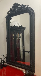 Casa Padrino baroque mirror black - Magnificent wall mirror with elegant decorations - Baroque style wall mirror - Baroque cloakroom mirror - Baroque furniture - Noble & Magnificent