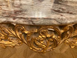Casa Padrino consola barroco oro / gris - Consola hecha a mano con tapa de mármol - Magnífica consola de estilo barroco - Muebles barrocos - Muebles de estilo antiguo - Muebles de estilo barroco