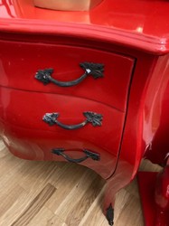 Casa Padrino commode baroque avec 3 tiroirs rouge - Commode en bois massif fait main de style baroque - Meuble de chambre de style baroque - Meuble baroque - Ameublement baroque