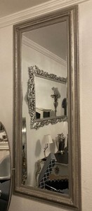 Casa Padrino miroir baroque argent - Miroir mural rectangulaire de style baroque - Miroir d'armoire baroque fait main - Meuble baroque - Intérieur baroque - Noble & Magnifique