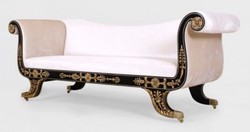 Casa Padrino sofá barroco de lujo blanco / negro / oro - Magnífico sofá de salón con ruedas - Muebles de salón de estilo barroco - Muebles de lujo de estilo barroco - Muebles de salón barrocos