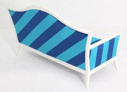 Casa Padrino sofá Art Deco de lujo con rayas azul claro / azul / blanco - Sofá de salón a rayas - Muebles de salón - Muebles Art Deco - Muebles de lujo - Interiores Art Deco - Interiores de lujo
