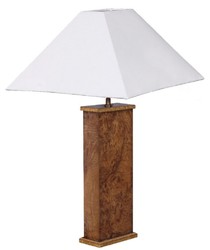 Luxus Massivholz Tischleuchte Schreibtischleuchte Braun Weiß Luxury Solid Wood Table Lamp Desk Lamp Brown White
