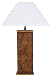 Luxus Massivholz Tischleuchte Schreibtischleuchte Braun Weiß Luxury Solid Wood Table Lamp Desk Lamp Brown White