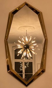 Casa Padrino Luxus Designer Spiegel Gold 81 x H. 157 cm - Achteckiger Metall Wandspiegel - Garderoben Spiegel - Wohnzimmer Spiegel - Luxus Designer Möbel - Luxus Interior