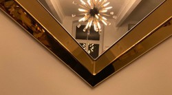 Casa Padrino espejo de diseño de lujo dorado 81 x A. 157 cm - Espejo de pared de metal octogonal - Espejo de armario - Espejo de salón - Muebles de diseño de lujo - Interior de lujo