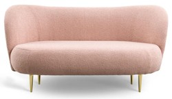 Casa Padrino divano a 3 posti di lusso rosa / oro 180 x 72 x A. 80 cm - Divano da soggiorno con schienale curvo - Mobili da soggiorno - Mobili di lusso - Arredi da soggiorno - Arredi di lusso